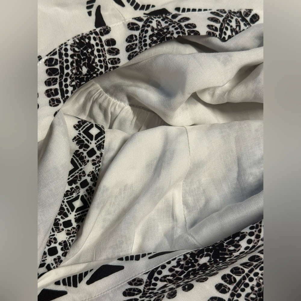 Hale Bob Hania Printed Mini Dress XS Black White Boho Viscose - Picture 9 of 11